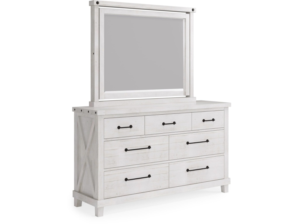 Yosemite Solid Wood Mirror in Rustic White - image 8