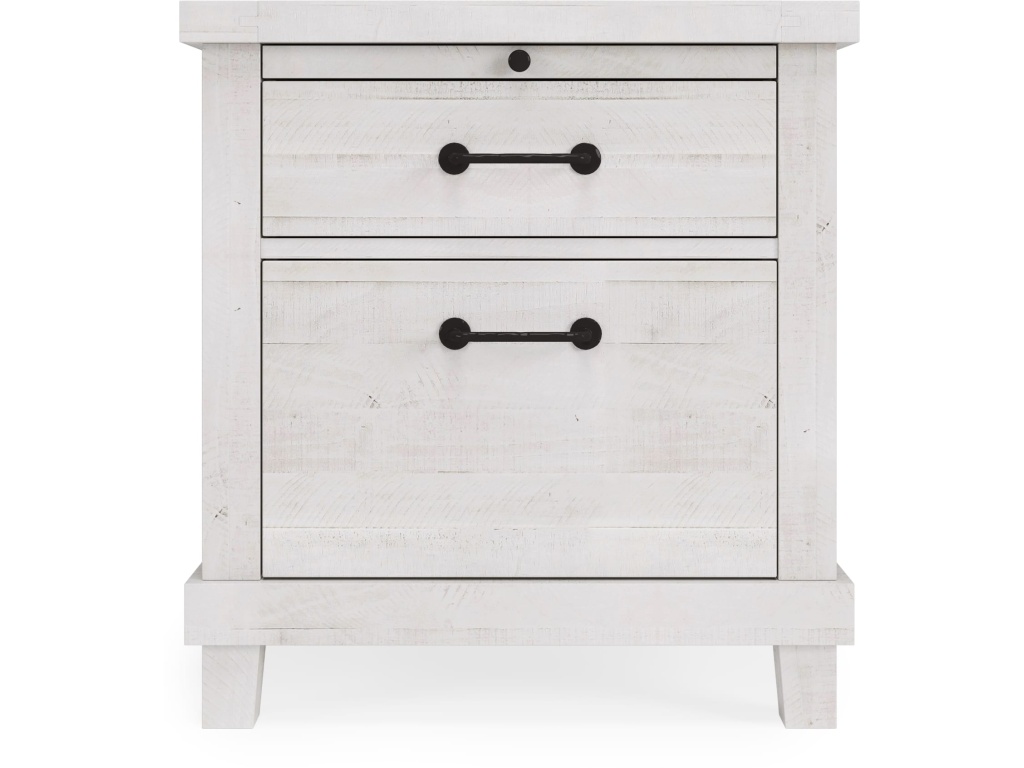 Yosemite Solid Wood Nightstand in Rustic White - image 1