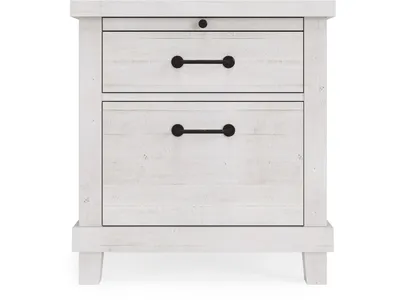 Yosemite Solid Wood Nightstand in Rustic White - Alternative View