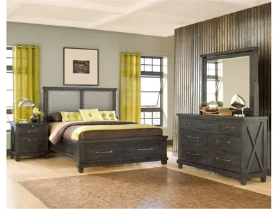 Yosemite Upholstered Footboard Storage Bed in Cafe
