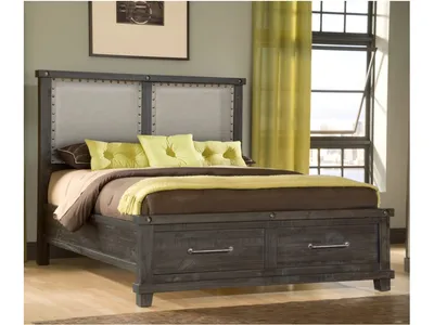 Yosemite Upholstered Footboard Storage Bed in Cafe - Alternative View