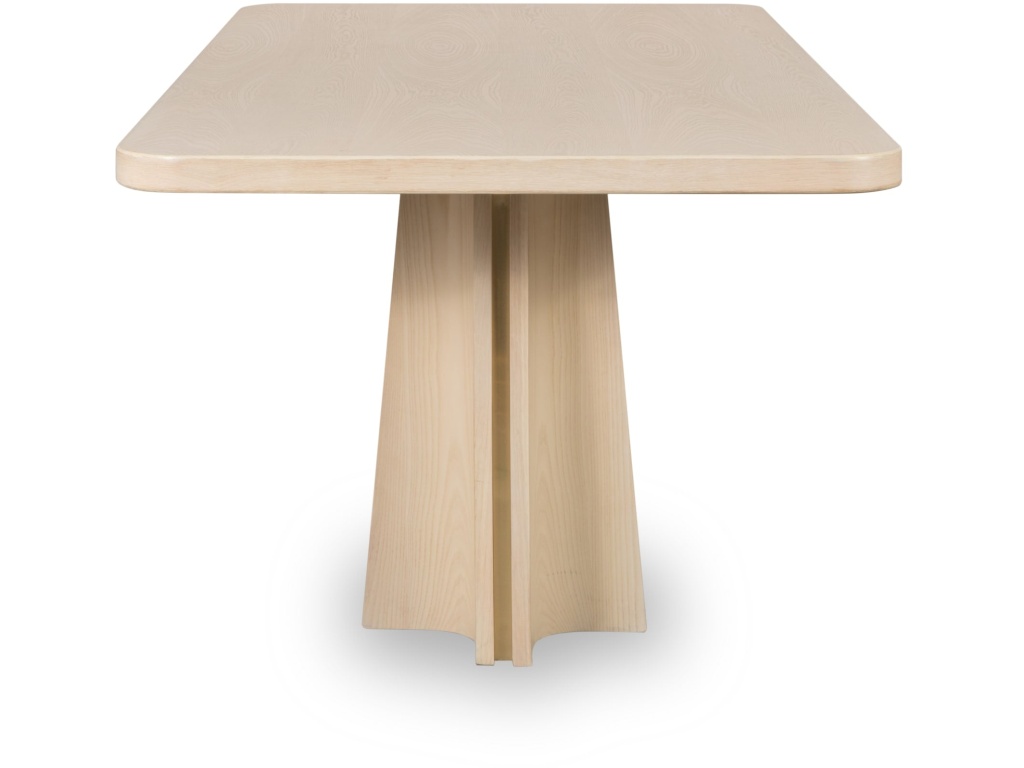 Zinnia Ash Wood Double Pedestal Dining Table in White Sand - image 2