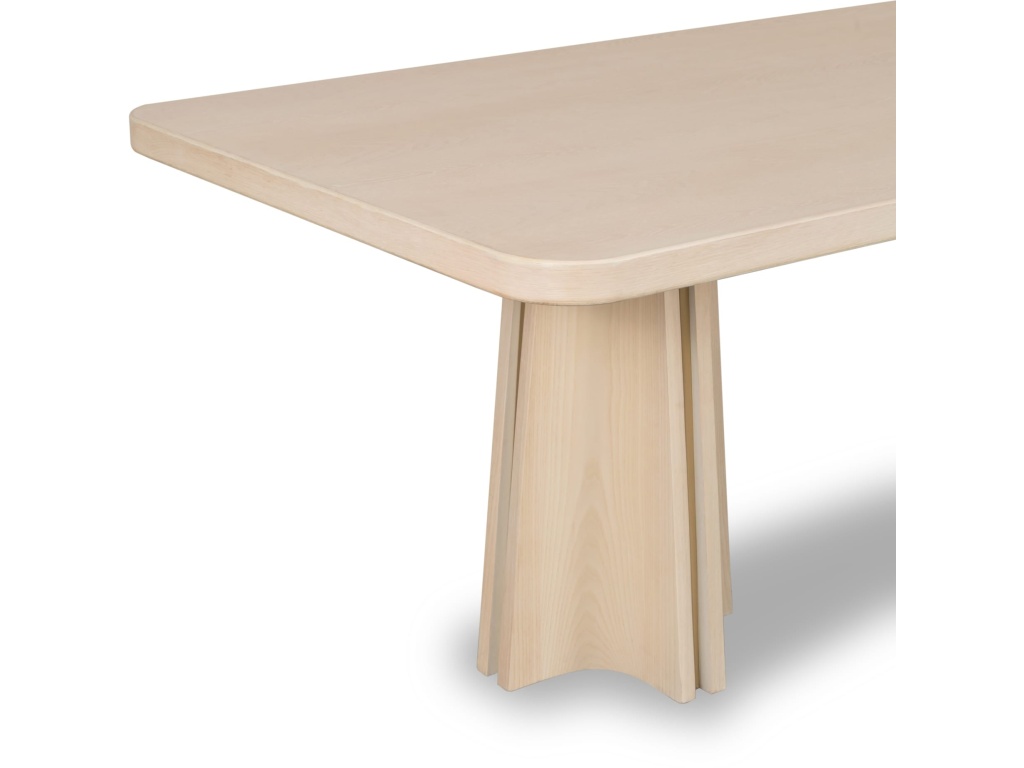 Zinnia Ash Wood Double Pedestal Dining Table in White Sand - image 4