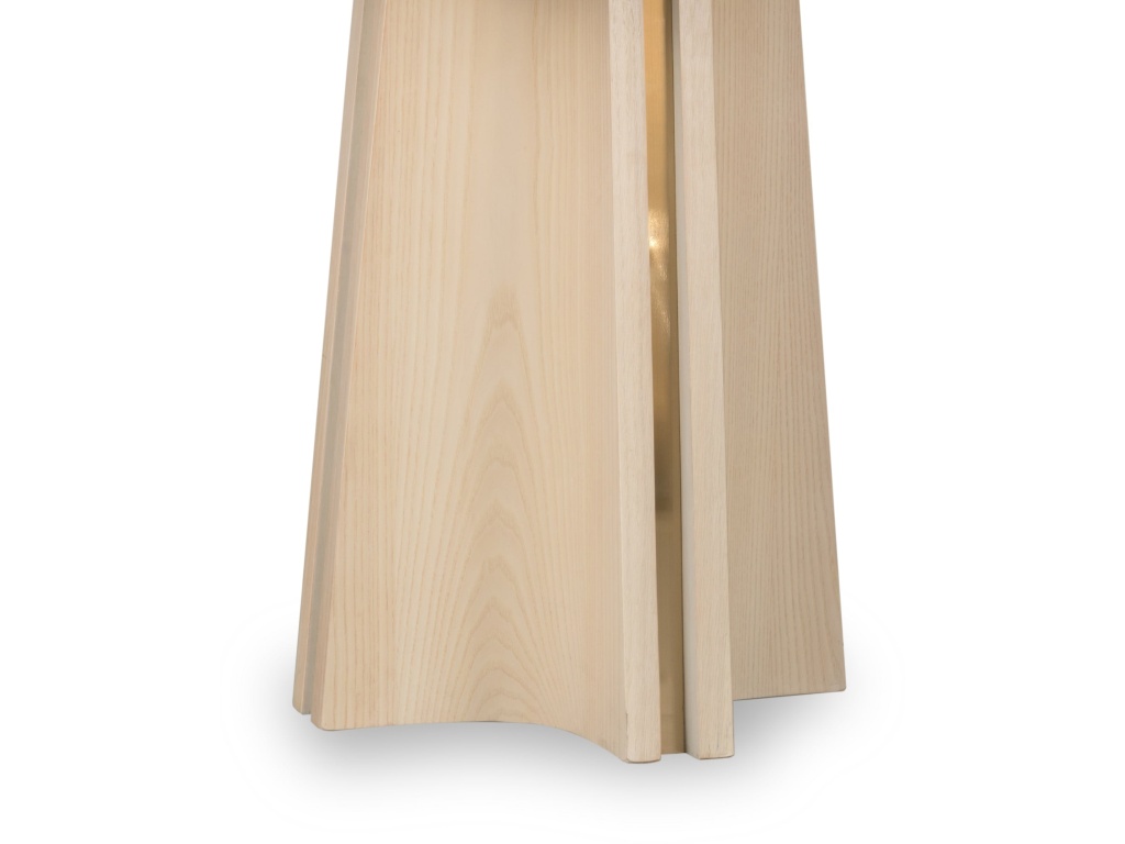 Zinnia Ash Wood Double Pedestal Dining Table in White Sand - image 5