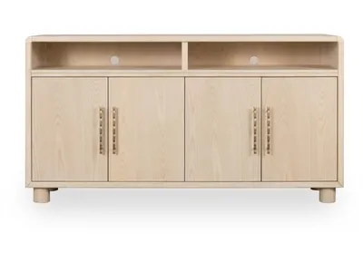 Zinnia Four Door Two Shelf Sideboard in White Sand