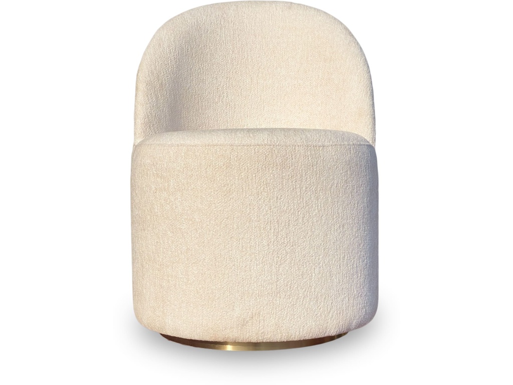 Zinnia Fully Upholstered Swivel Chair in Dune Chenille - image 1