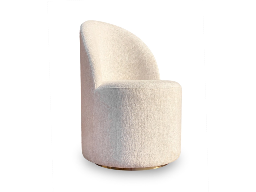 Zinnia Fully Upholstered Swivel Chair in Dune Chenille - main image