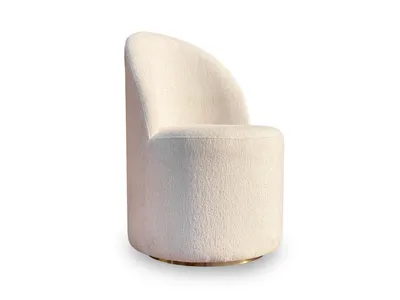 Zinnia Fully Upholstered Swivel Chair in Dune Chenille