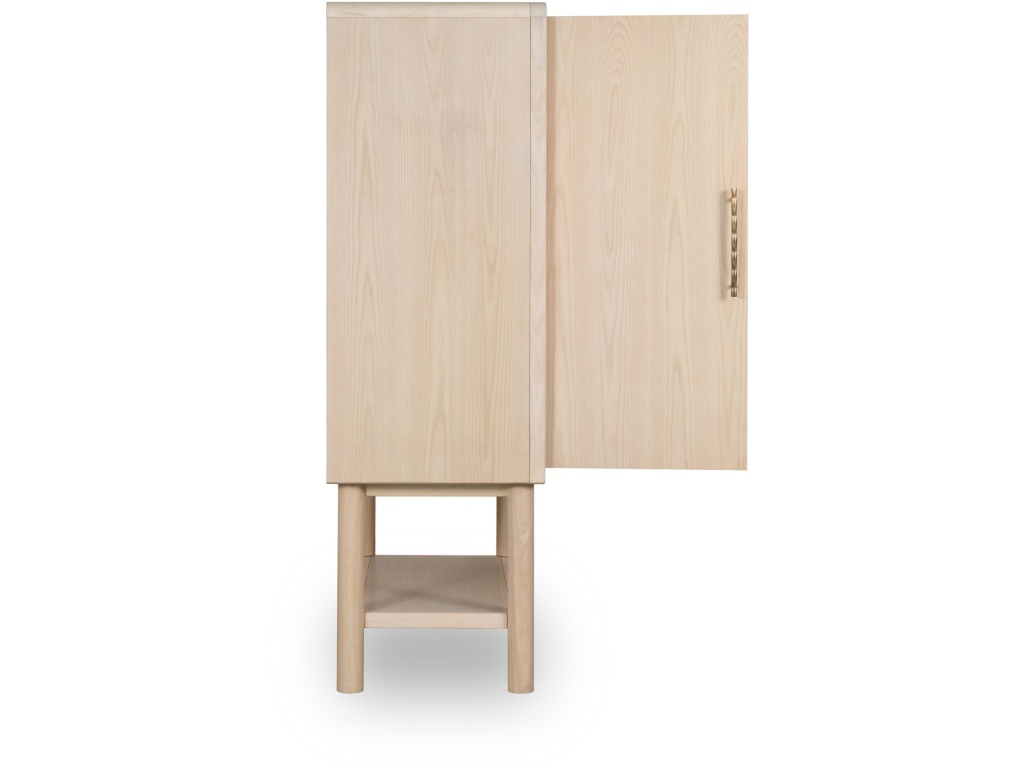 Zinnia Two Door Ash Wood Bar Cabinet in White Sand - image 2