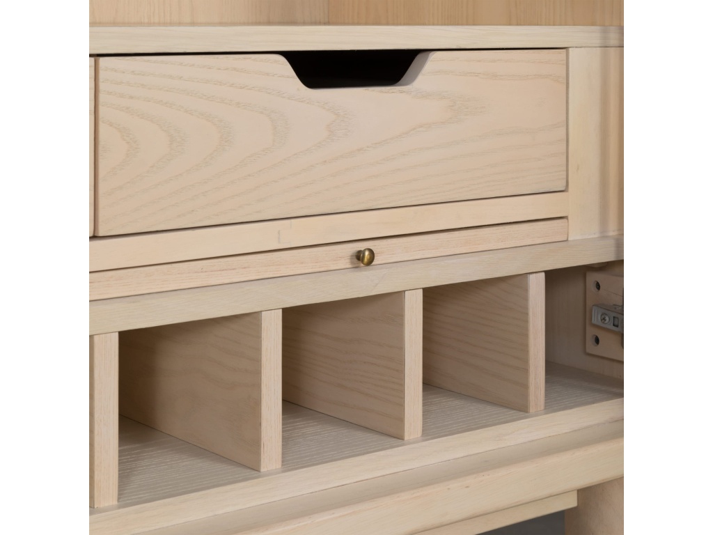 Zinnia Two Door Ash Wood Bar Cabinet in White Sand - image 5