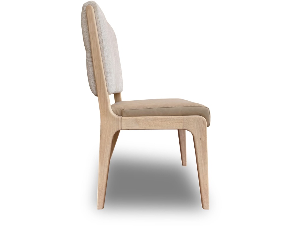 Zinnia Upholstered Dining Chair in White Sand, Buttermilk Leather and Dune Chenille - image 1