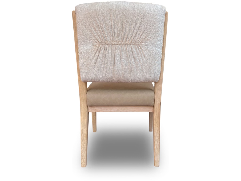 Zinnia Upholstered Dining Chair in White Sand, Buttermilk Leather and Dune Chenille - image 2