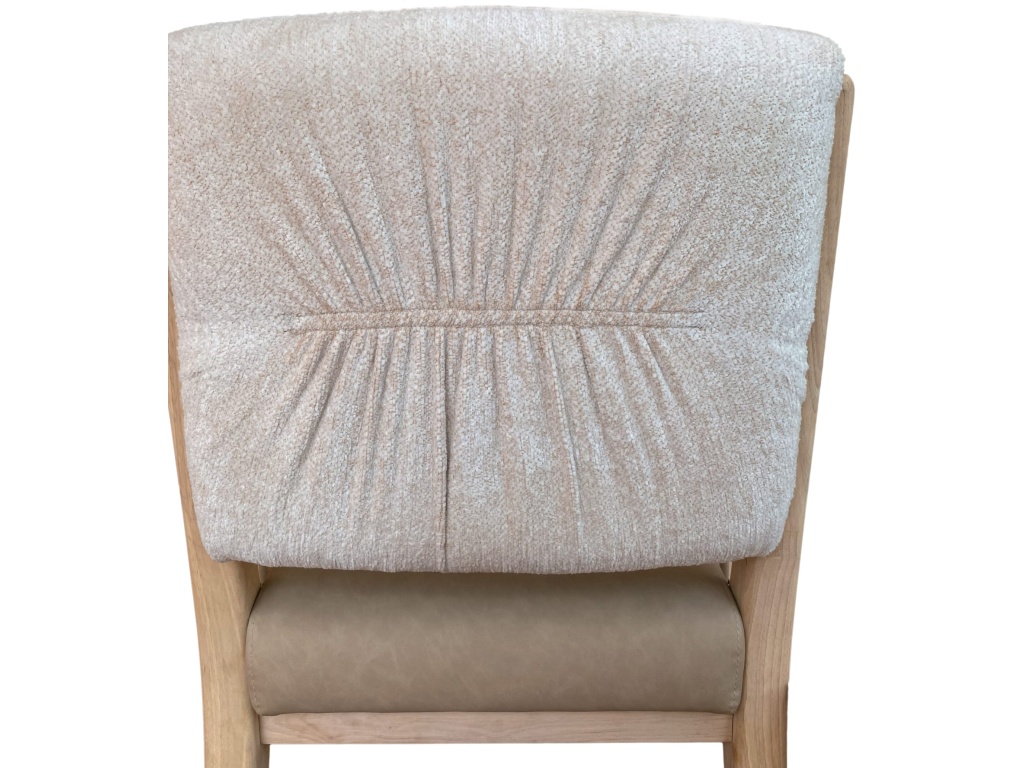 Zinnia Upholstered Dining Chair in White Sand, Buttermilk Leather and Dune Chenille - image 3