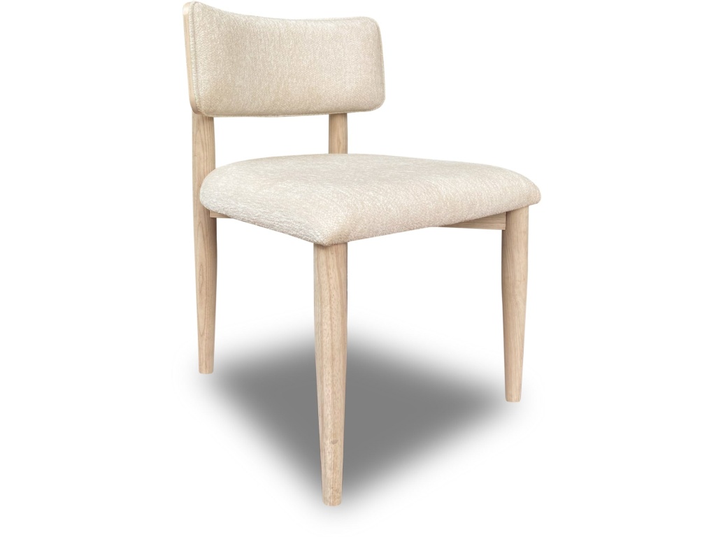 Zinnia Wood Back Dining Chair in White Sand and Dune Chenille - image 1