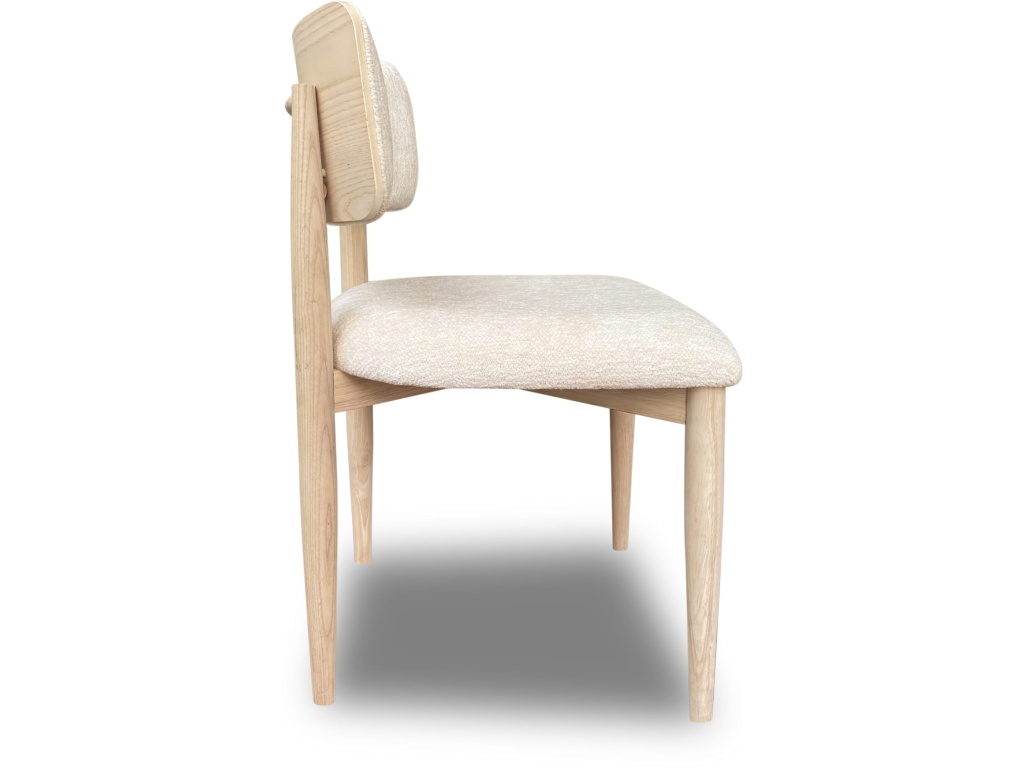 Zinnia Wood Back Dining Chair in White Sand and Dune Chenille - image 2