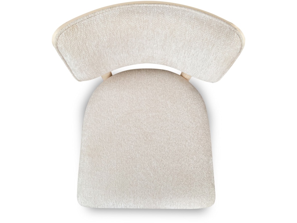 Zinnia Wood Back Dining Chair in White Sand and Dune Chenille - image 4