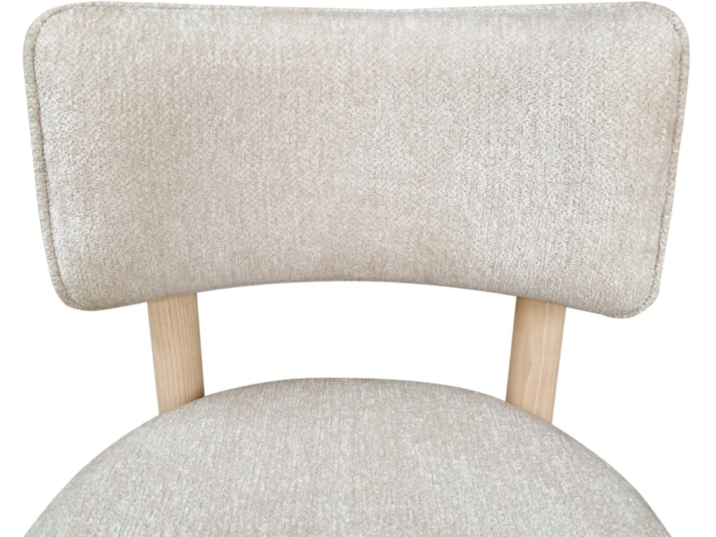 Zinnia Wood Back Dining Chair in White Sand and Dune Chenille - image 5