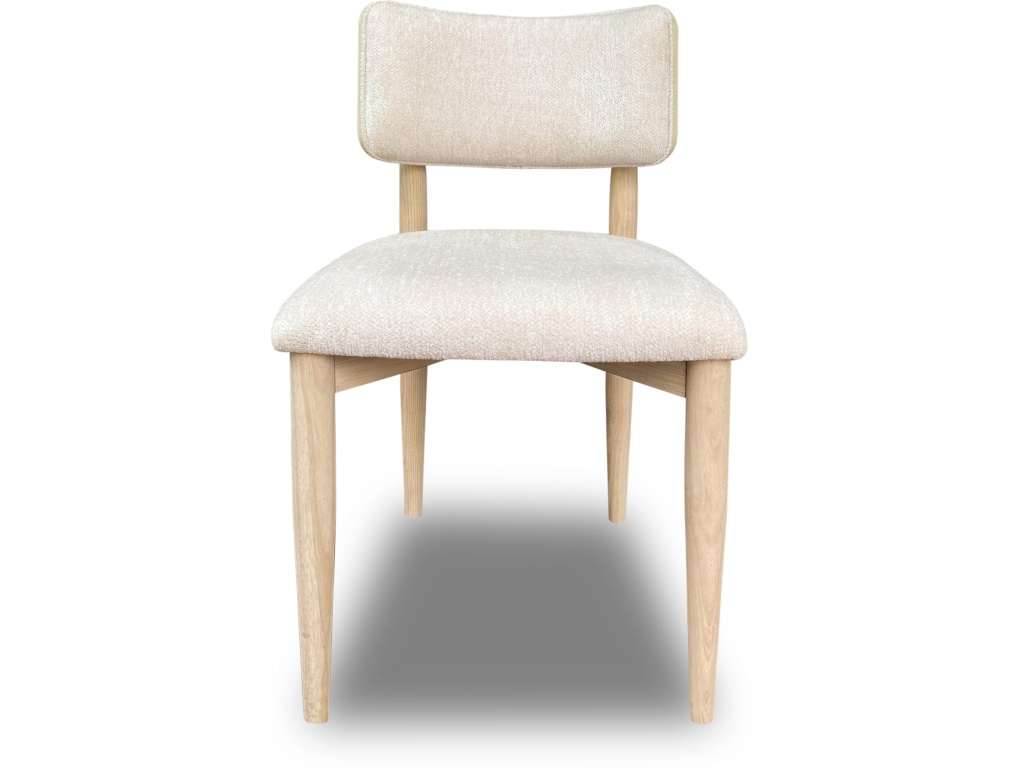Zinnia Wood Back Dining Chair in White Sand and Dune Chenille - main image